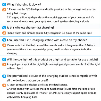 Wireless Charger for Iphone,3 in 1 Wireless Charging Station for Iphone 17 16 15 14 13 12 11 Pro Max plus XS XR X 8,For Iwatch 9 8 7 6 5 4 3 2 Se,For Airpods 3 2 Pro,Blue,No Adapter